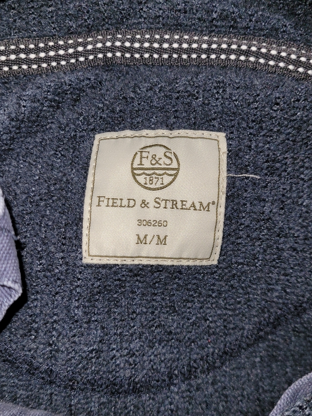 Field & Stream Men's Navy Ribbed Knit Quarter-Button Pullover Sweater Size M - Picture 5 of 5